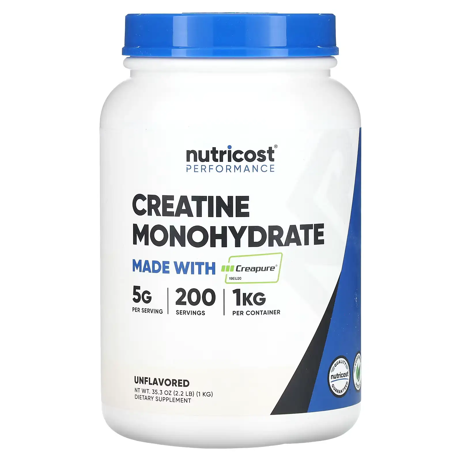 Creatina Monohidratada CreaPure®, 1 kg, Nutricost, Performance