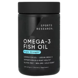 Omega-3, Aceite de Pescado, Triple concentración, 1055 mg, 120 cápsulas blandas, Sports Research