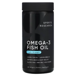 Omega-3, Aceite de Pescado, Triple concentración, 1055 mg, 180 cápsulas blandas, Sports Research