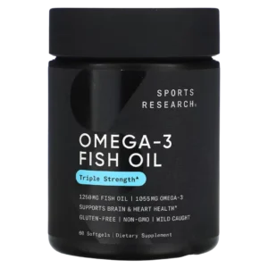 Omega-3, Aceite de Pescado, Triple concentración, 1055 mg, 60 cápsulas blandas, Sports Research