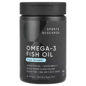 Omega-3, Aceite de Pescado, Triple concentración, 1055 mg, 90 cápsulas blandas, Sports Research