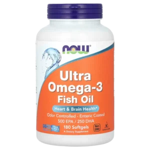 Ultra Omega-3, Aceite de Pescado, 1000 mg, 180 cápsulas blandas, NOW Foods