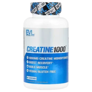 Creatina Monohidratada, Creatine1000®, 1000 mg, 120 Cápsulas, (500 mg por cápsula), EVLution Nutrition