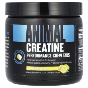 Creatina Monohidratada en Comprimidos Masticables, 120 Comprimidos, Sabor a Limón, Animal