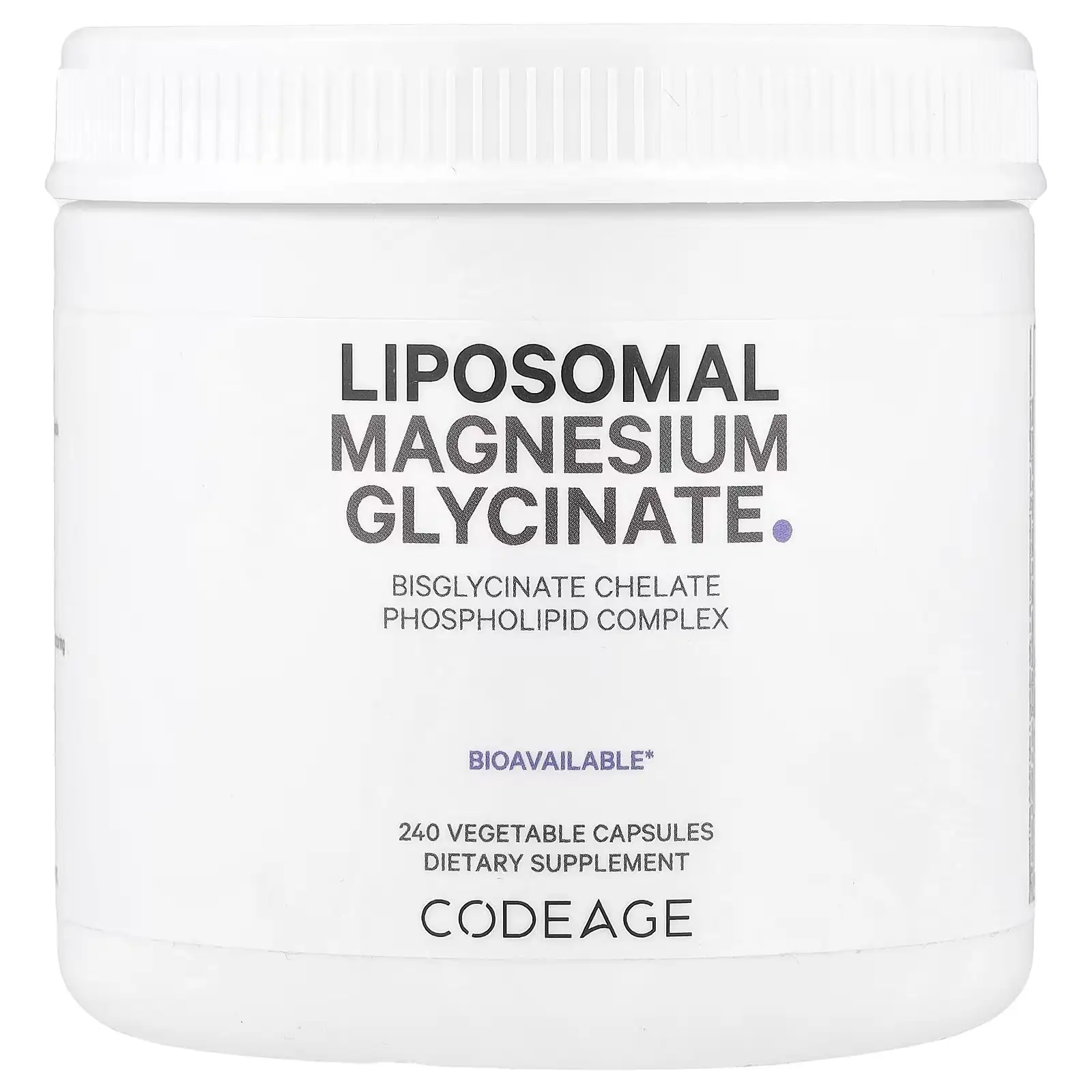 Glicinato de Magnesio Liposomal, 240 cápsulas, Codeage