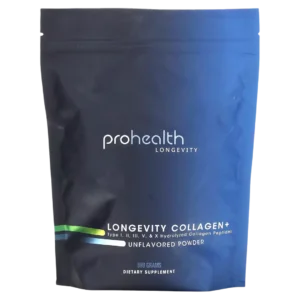 Péptidos de Colágeno Hidrolizado, Tipo I, II, III, V y X, Sin Sabor, 690 g, ProHealth Longevity