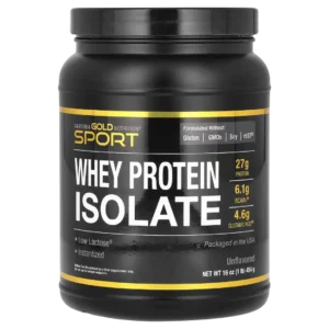 Proteína Whey, Aislado de Proteína de Suero de Leche, Sin Sabor, 1 lb, California Gold Nutrition, Sport