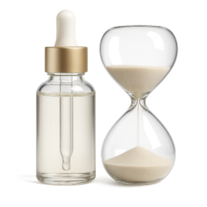 Suplementos de belleza y antiedad con sérum y gotero