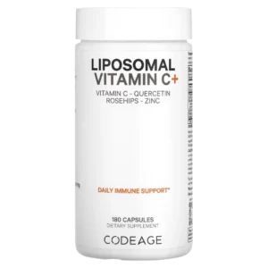 Vitamina C+ Liposomal, Quercetina, Rosa Mosqueta y Zinc, 180 cápsulas, Codeage