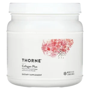Thorne Collagen Plus 495 g packshot sin fondo, sabor baya de la pasión