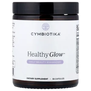 Frasco Cymbiotika Healthy Glow recortado sin fondo, 56 cápsulas