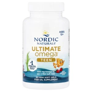 Packshot sin fondo de Nordic Naturals Ultimate Omega Teen 60 minicápsulas