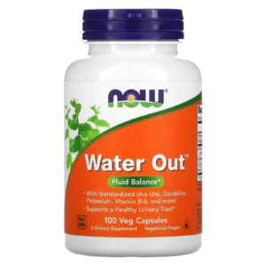 NOW Water Out 100 cápsulas sin fondo para catálogo y anuncios