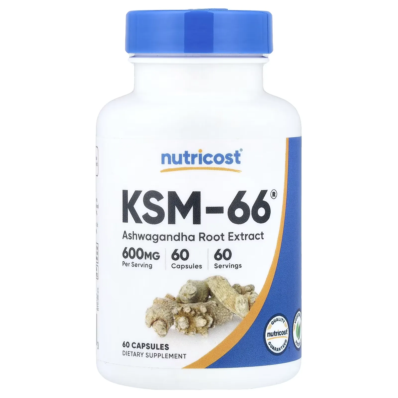 Ashwagandha KSM-66® 600 mg, 60 cápsulas, Nutricost