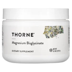 Thorne Magnesium Bisglycinate 187 g en polvo, bisglicinato de magnesio de alta absorción, suplemento sin gluten