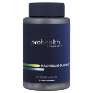 Frasco de Glicinato de Magnesio ProHealth Longevity 100 mg, 90 cápsulas, magnesio quelado