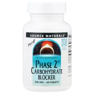 Bloqueador de carbohidratos Phase 2 de Source Naturals 60 tabletas 500 mg para catálogo premium Suplenet.
