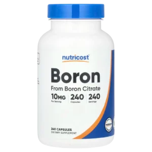 Suplemento Boro Nutricost 10 mg con 240 cápsulas disponible para comprar en el catálogo de Suplenet.