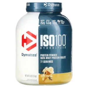Imagen de catálogo de la Proteína Whey Isolate ISO100 Hidrolizado Vainilla Gourmet 5 lb Dymatize.
