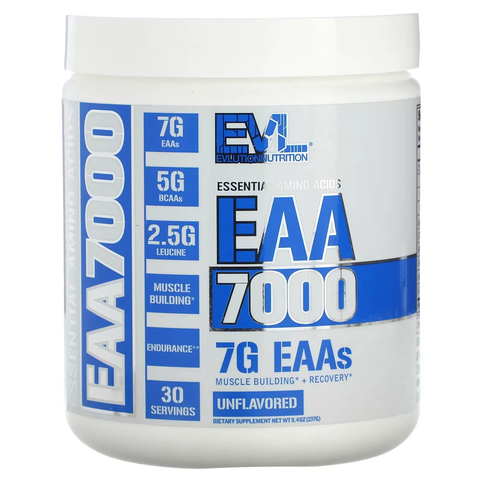 EAA 7000, Aminoácidos Esenciales, sin sabor, 237 g, EVLution Nutrition