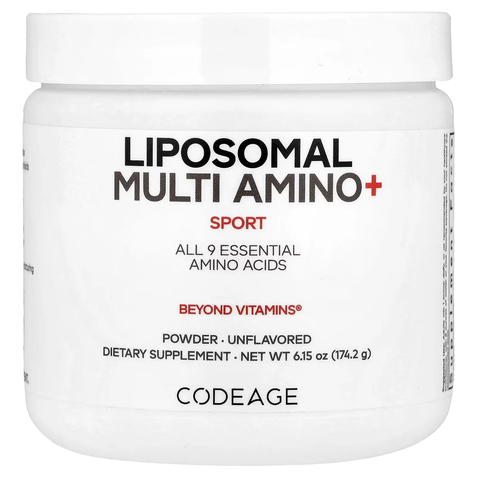 Multi Amino+, Aminoácidos Liposomales, sin sabor, 174,2 g, Codeage, Sport