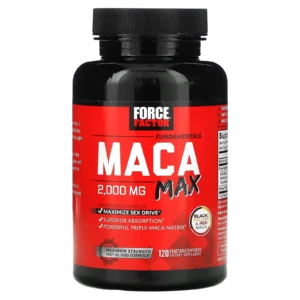 Imagen de catálogo premium de Maca Max Force Factor 2000 mg para Suplenet.
