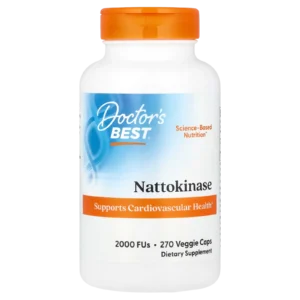 Suplemento Nattokinase Doctor's Best 2000 FU 270 caps en fondo blanco para catálogo de Suplenet.
