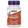 Astaxantina 12 mg Triple Concentración NOW Foods 60 cápsulas vegetales vista frontal del frasco.