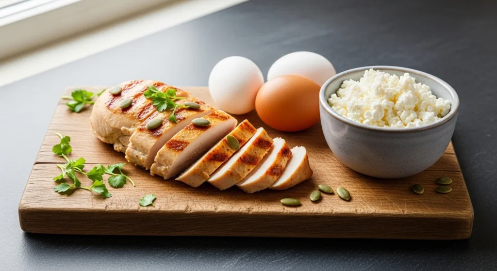 Planta de chanca piedra (Phyllanthus niruri) con hojas diminutas y frutos verdes junto a una taza de té herbal