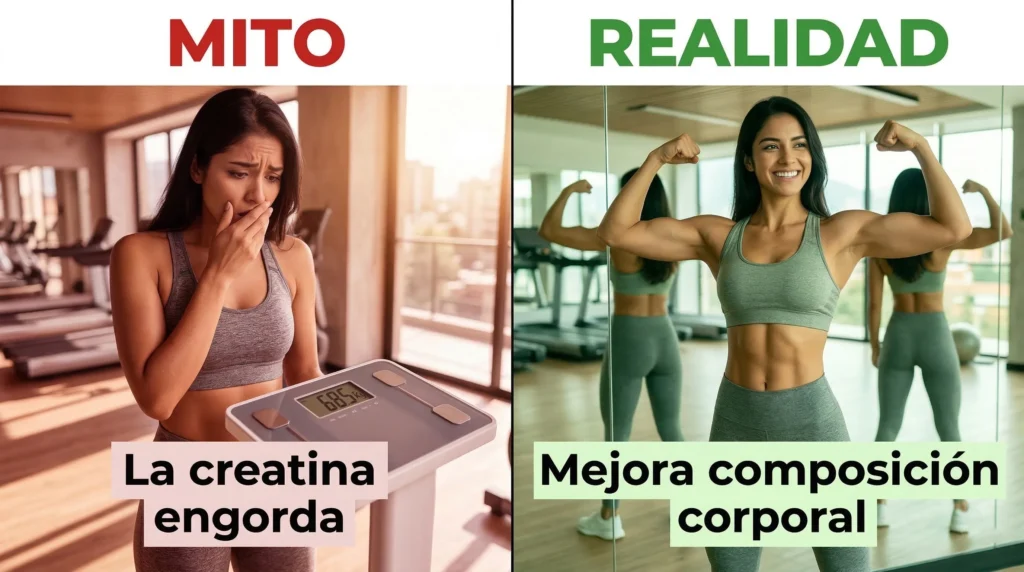 Mito vs realidad de la creatina en mujeres: no engorda, mejora la composición corporal