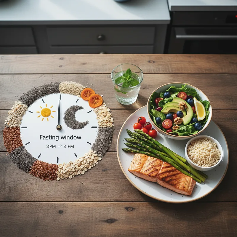 Infografía comparativa de pérdida de peso y efecto rebote entre dieta restrictiva convencional y ayuno intermitente a 12 meses