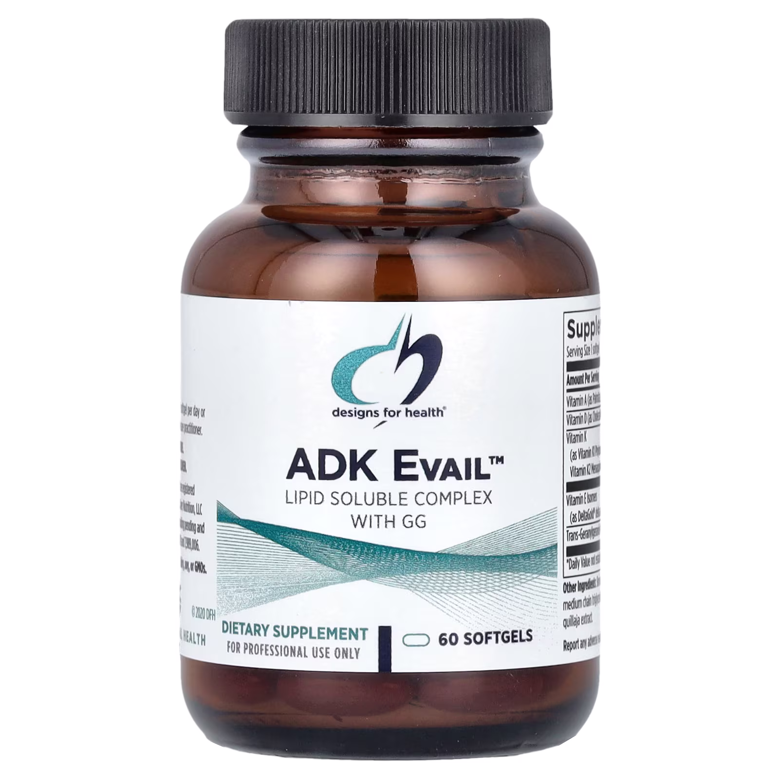 ADK Evail™, Lipid Soluble Complex With GG, 60 Softgels, Designs for Health