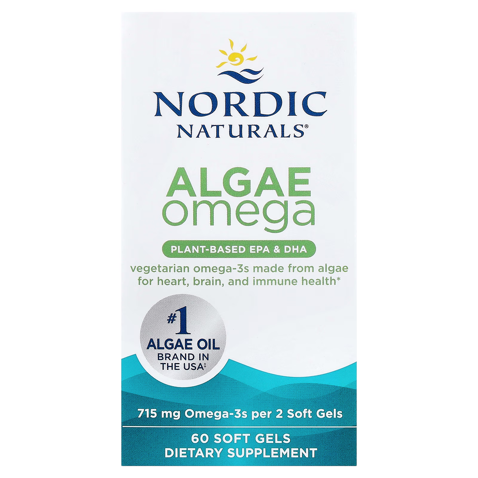 Algae Omega, 60 Cápsulas Blandas (357.5 mg por Cápsulas Blandas), Nordic Naturals