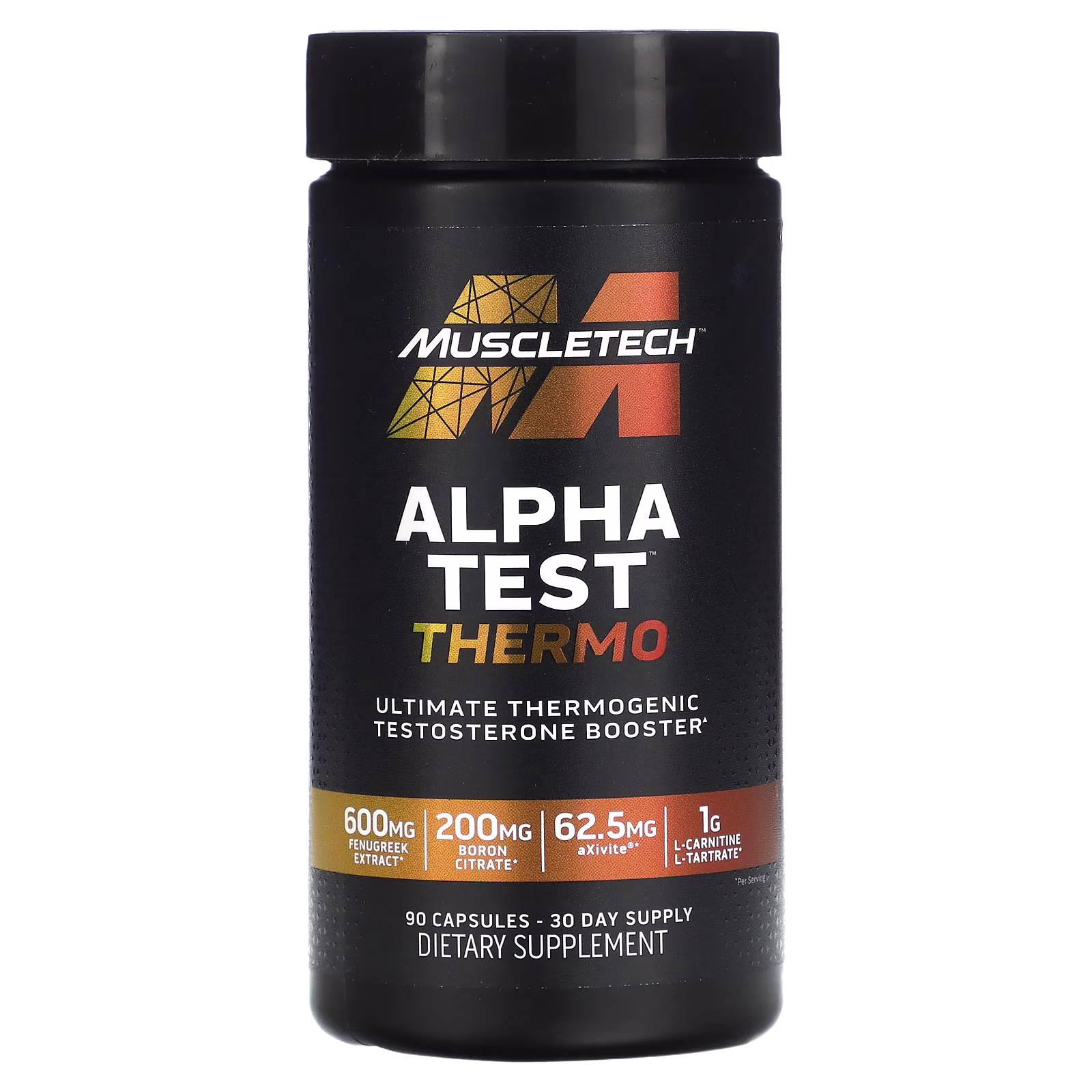 AlphaTest™ Thermo, Suplemento termogénico para potenciar la testosterona, 90 cápsulas, MuscleTech