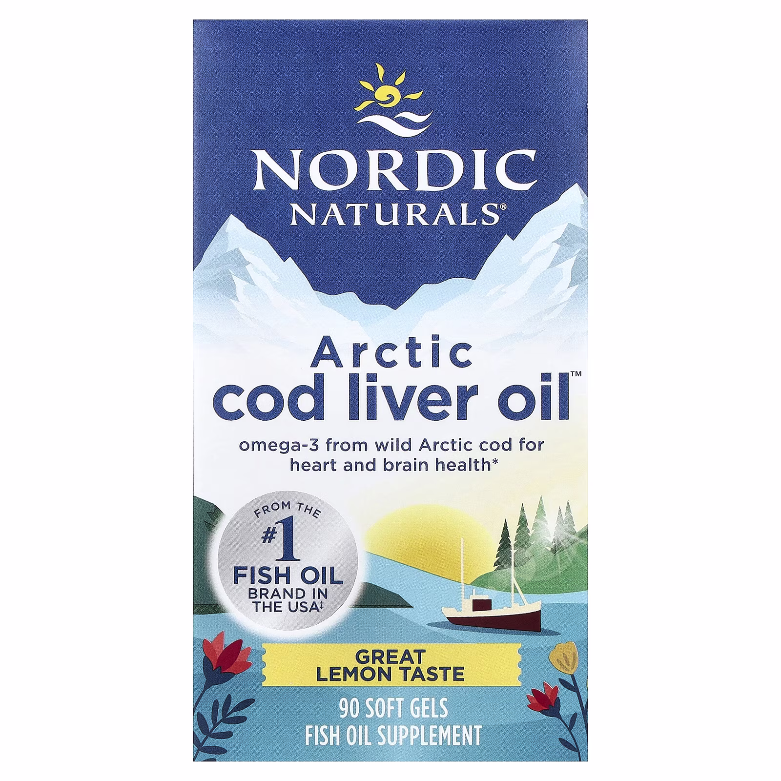 Arctic Aceite de Hígado de Bacalao™, Sabor a Limón, 90 Cápsulas Blandas, Nordic Naturals