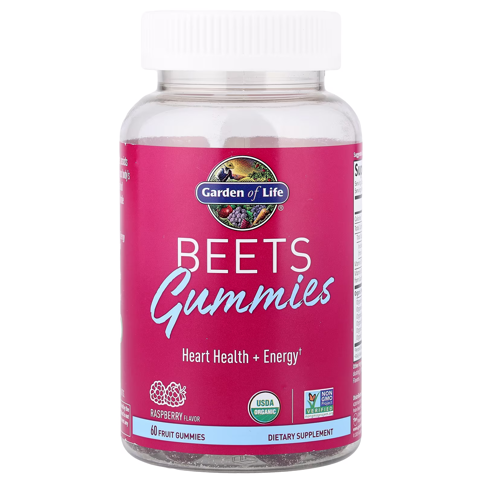 Beets Gummies, Frambuesa, 60 gomitas frutales, Garden of Life