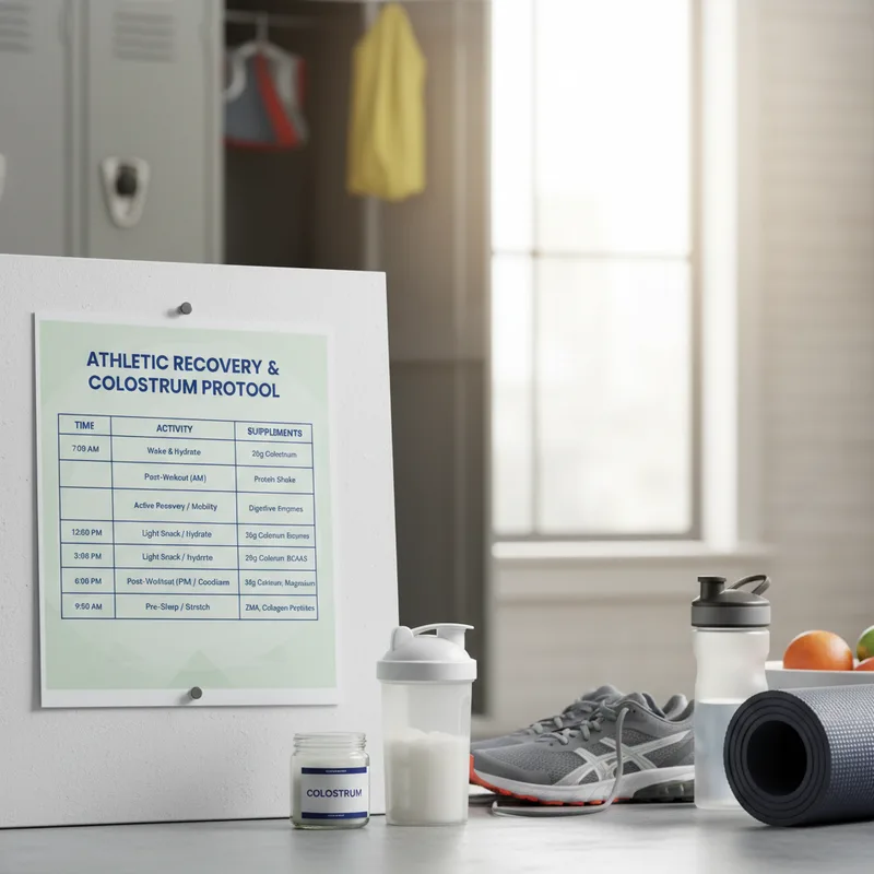 Corredor bebiendo una mezcla de calostro en polvo con agua después de un entrenamiento intenso en ambiente soleado