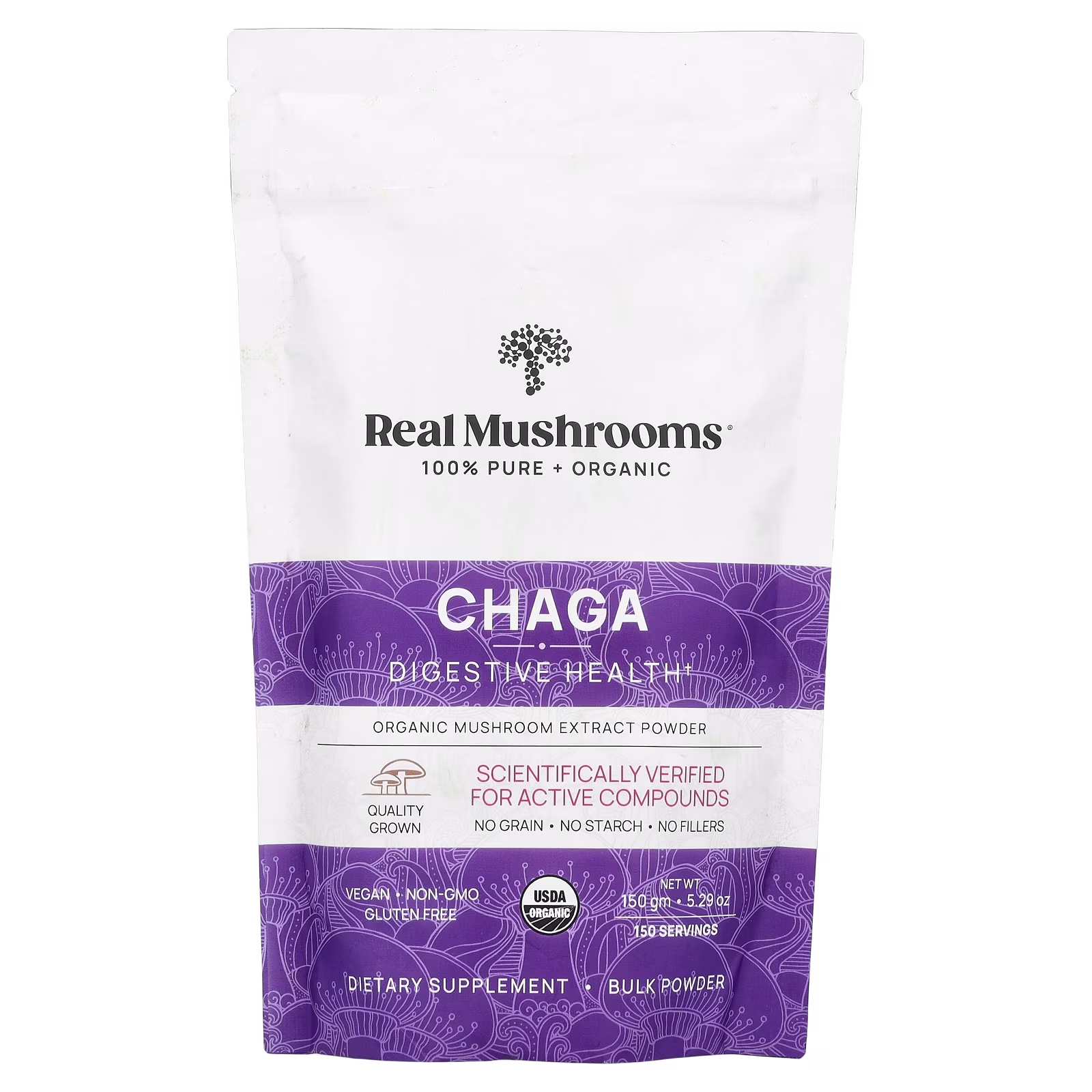 Chaga, Extracto Orgánico de Hongos en Polvo, Real Mushrooms