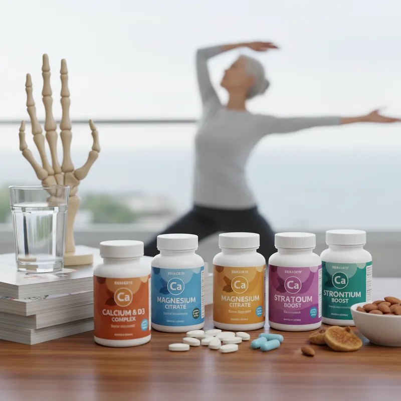 Gráfico mostrando la incorporación del estroncio al hueso trabecular con representación de la actividad dual sobre osteoblastos y osteoclastos