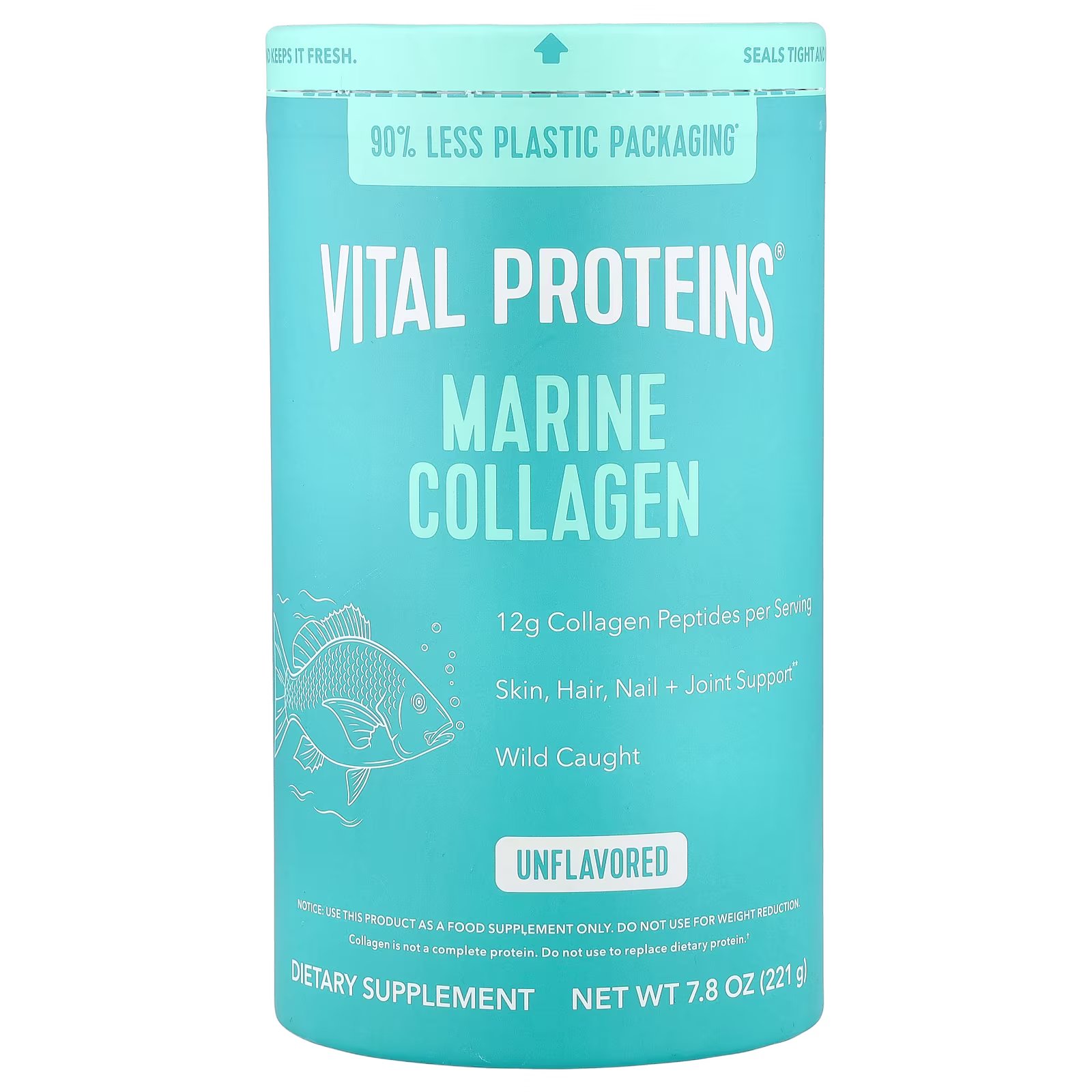 Colágeno marino, Sin sabor, 221 g (7,8 oz), Vital Proteins