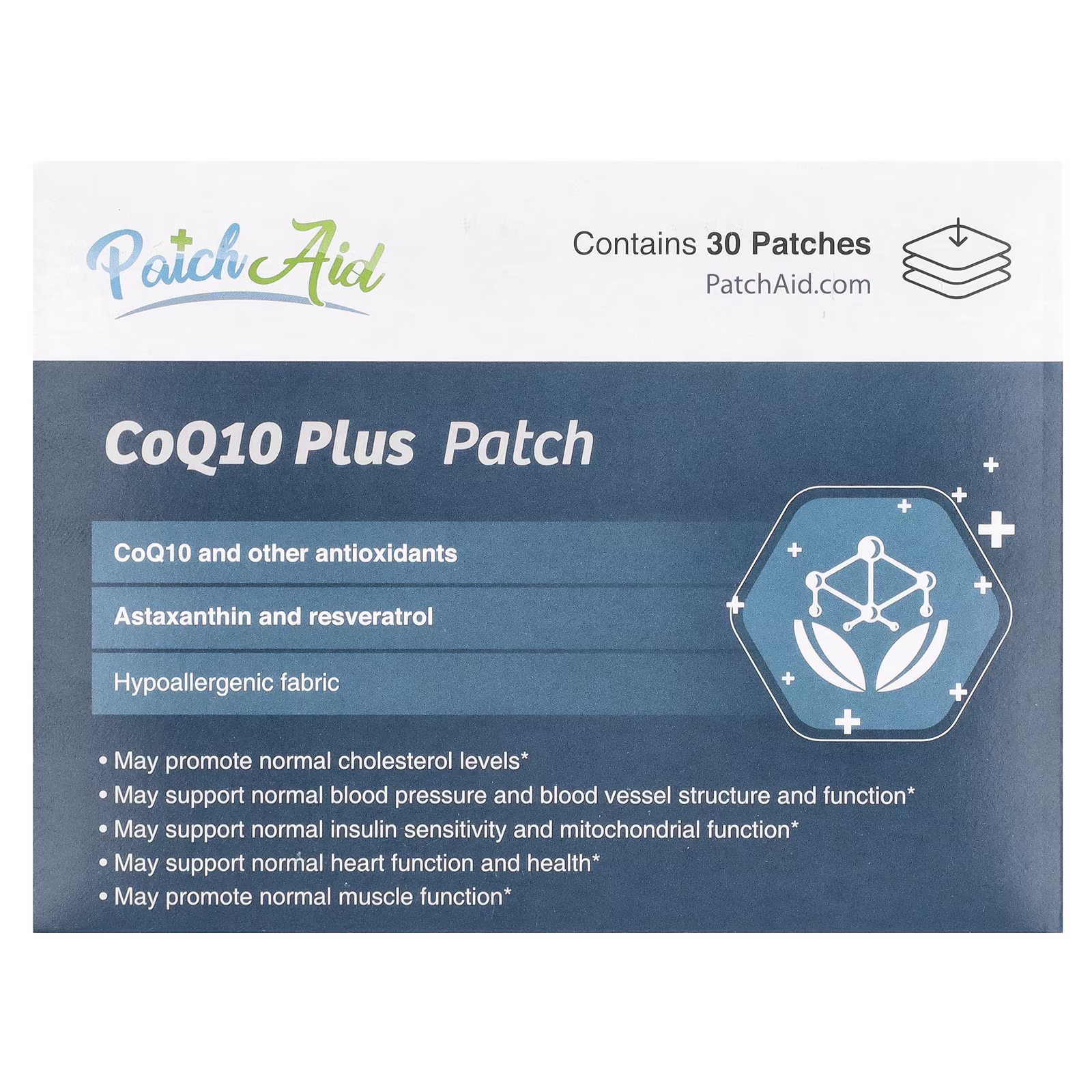 Parche de CoQ10 Plus, 30 parches, PatchAid