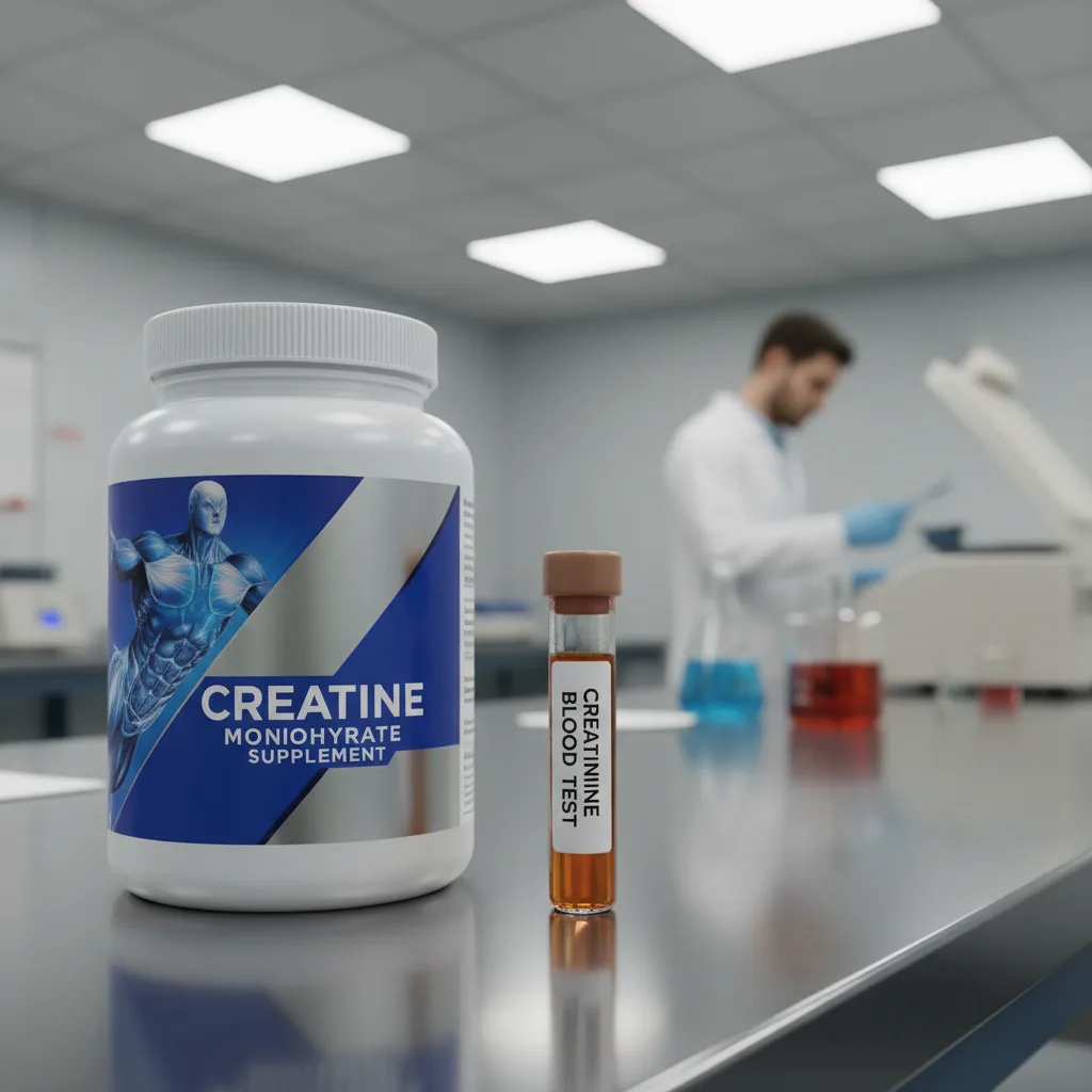 Diagrama comparativo de creatinina sérica versus cistatina C como marcadores de función renal durante suplementación con creatina