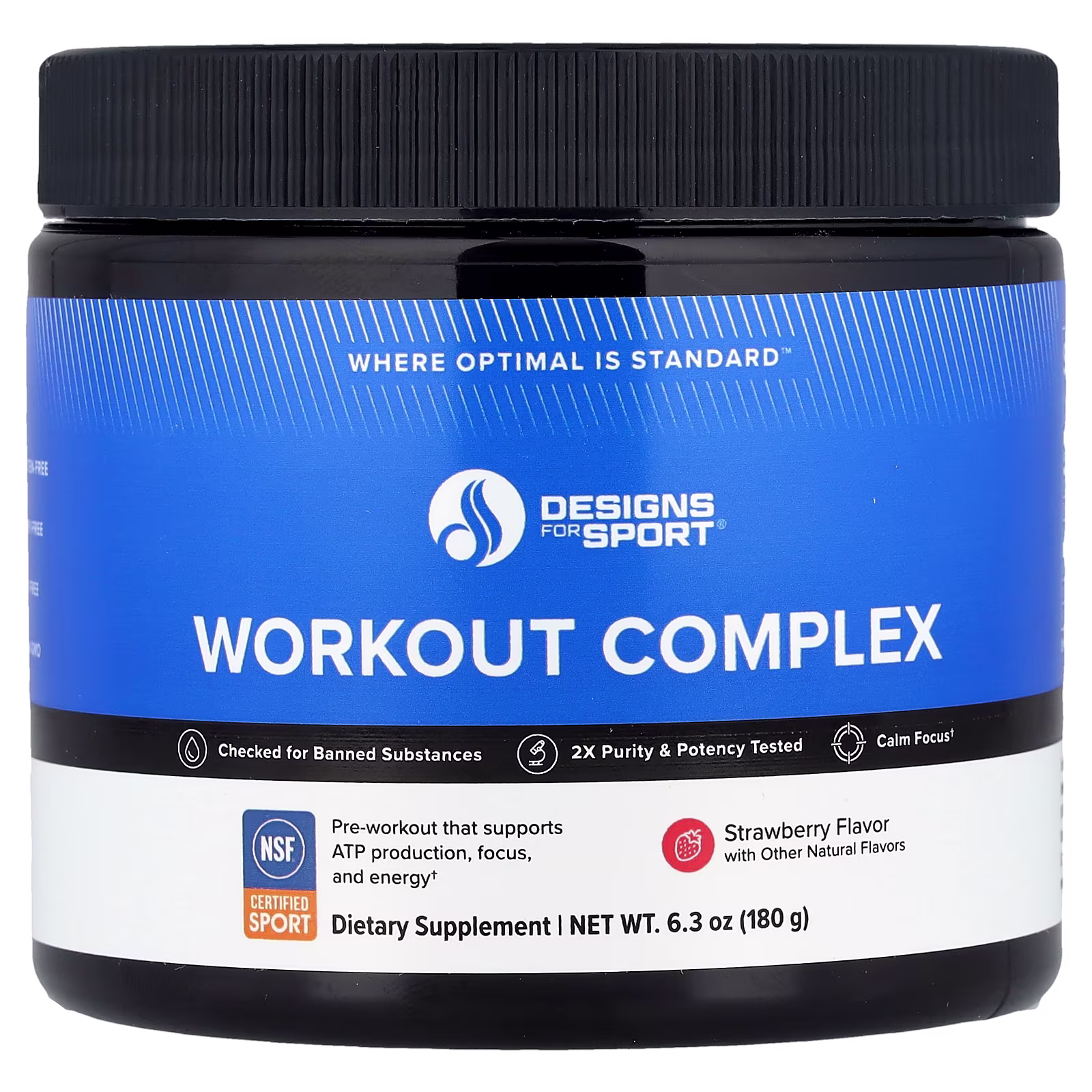 Complejo de entrenamiento, Fresa, 180 g (6,3 oz), Designs for Health, Designs For Sport®