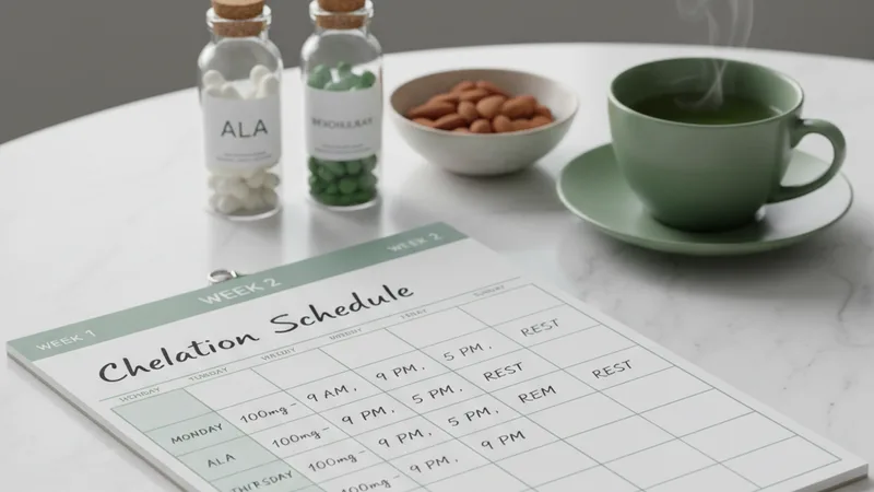 Esquema temporal del protocolo Cutler mostrando dosis cada 3 horas durante 3 días con 4 días de descanso