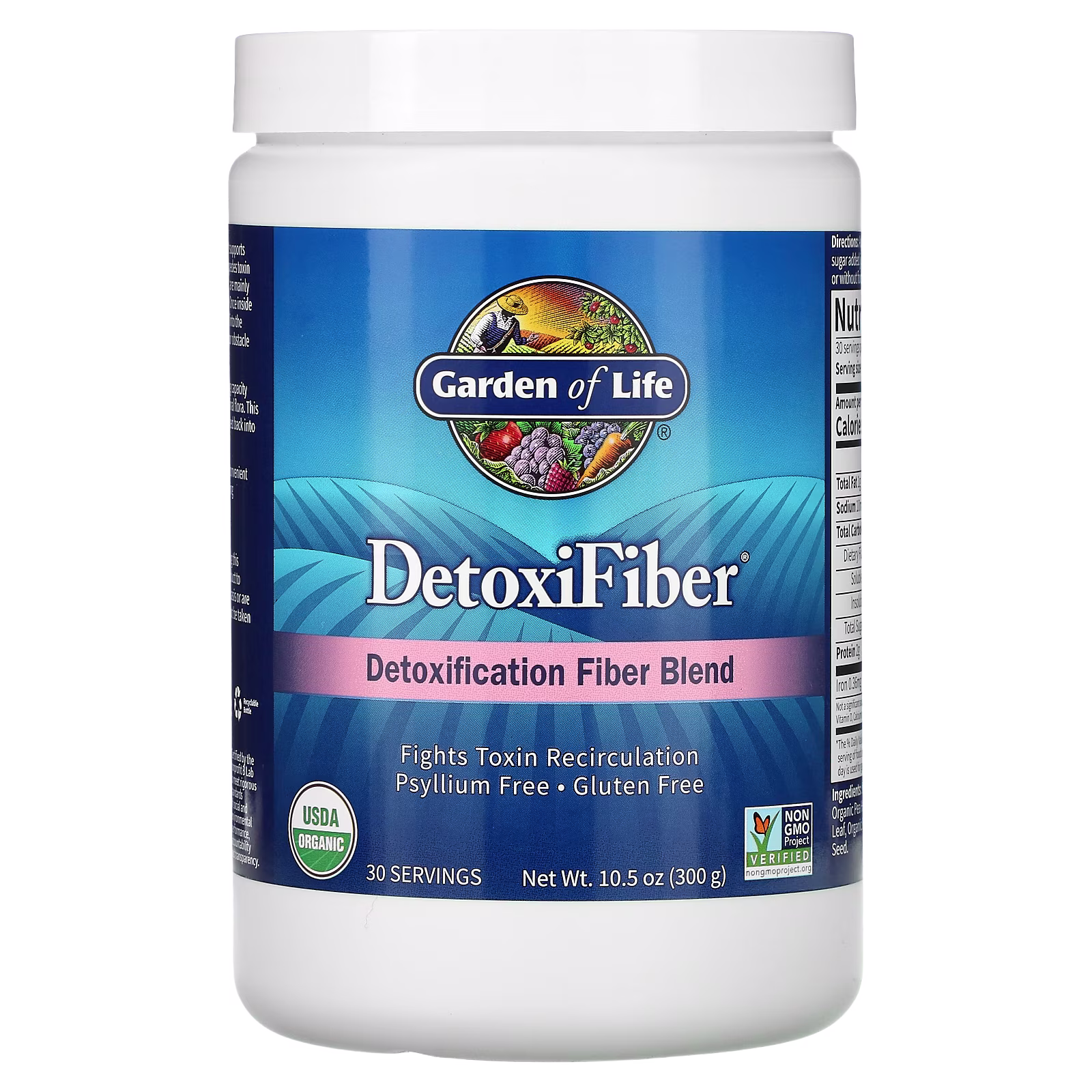 DetoxiFiber, Mezcla especial de fibras desintoxicantes, 300 g (10,5 oz), Garden of Life