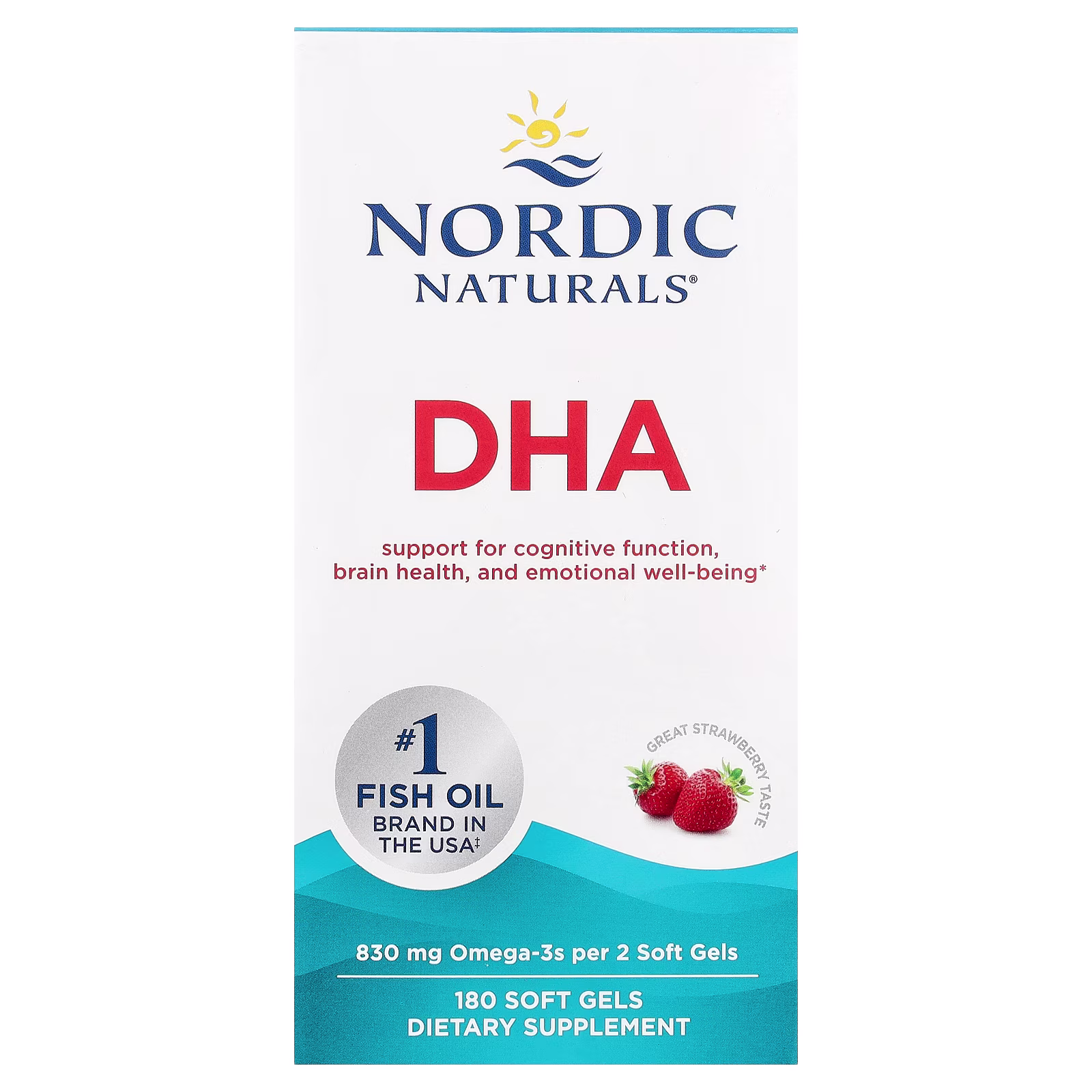DHA, Sabor a Fresa, 180 Cápsulas Blandas, Nordic Naturals