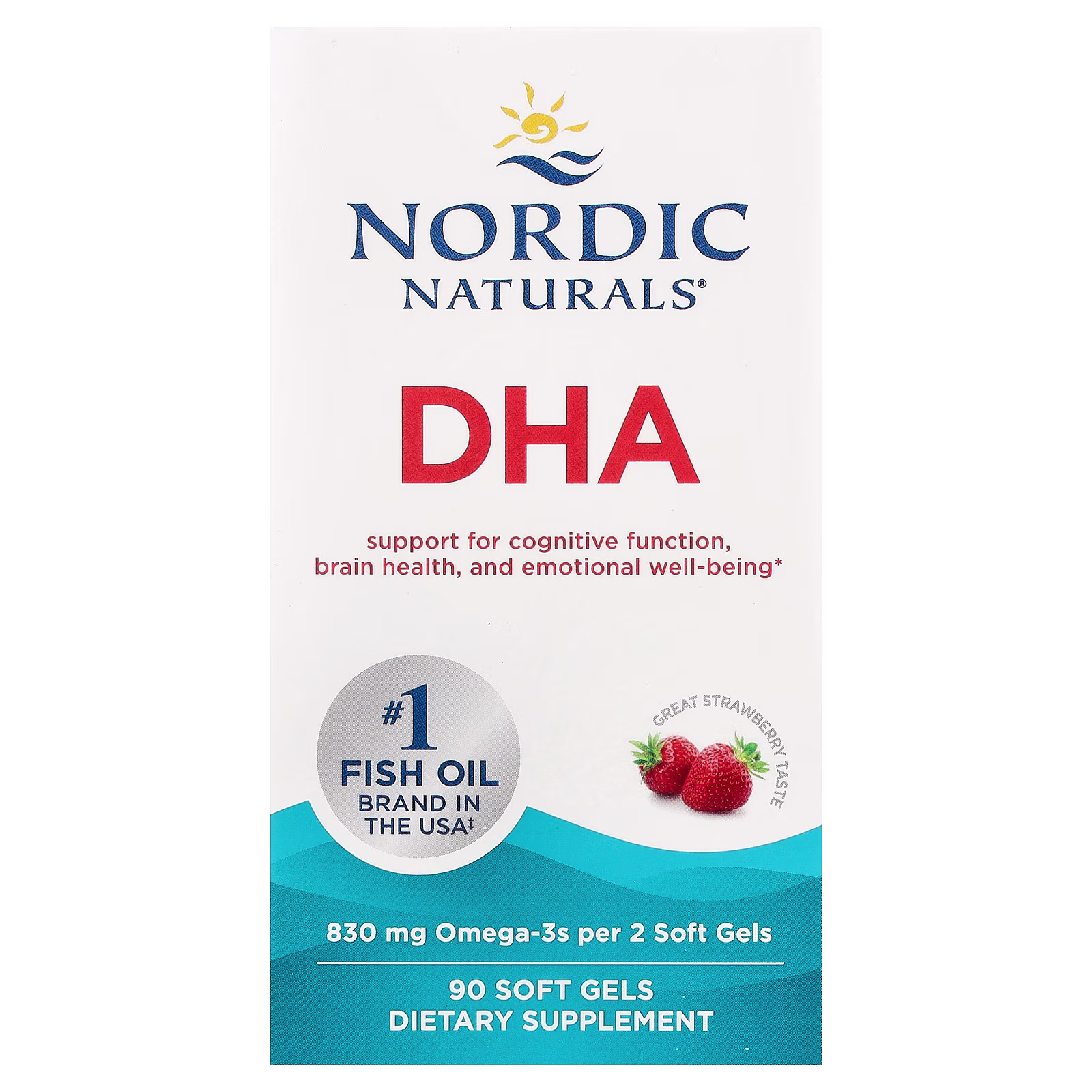 DHA, Sabor a Fresa, 90 Cápsulas Blandas, Nordic Naturals