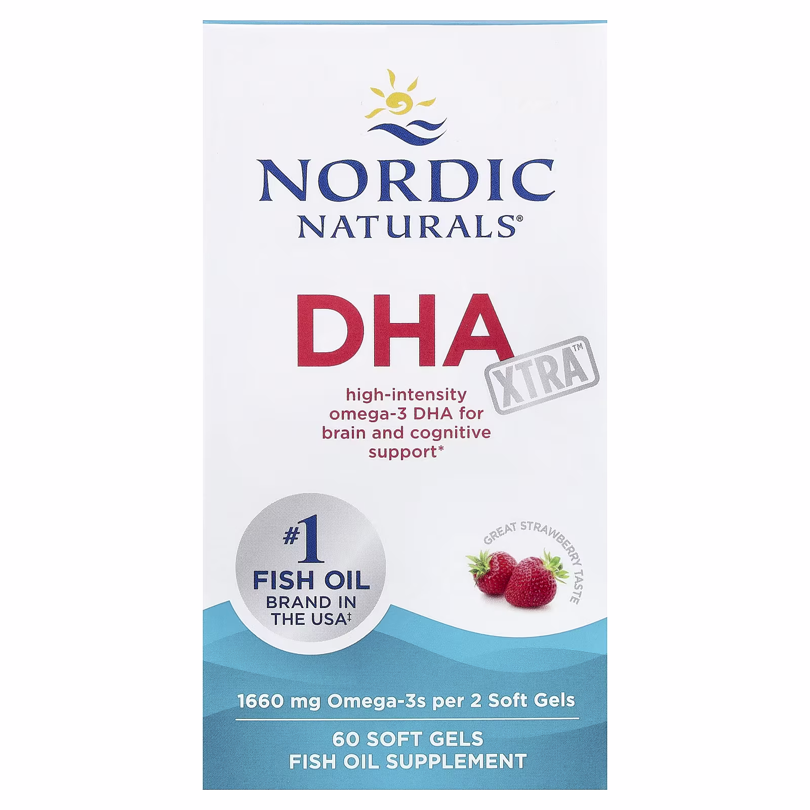 DHA Xtra™, Sabor a Fresa, 60 Cápsulas Blandas, Nordic Naturals