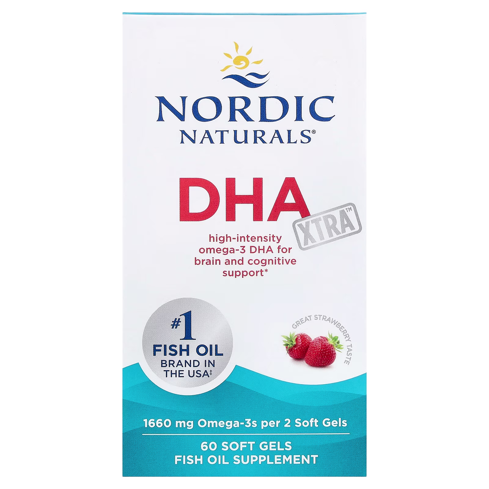 DHA Xtra™, Sabor a Fresa, 60 Cápsulas Blandas, Nordic Naturals