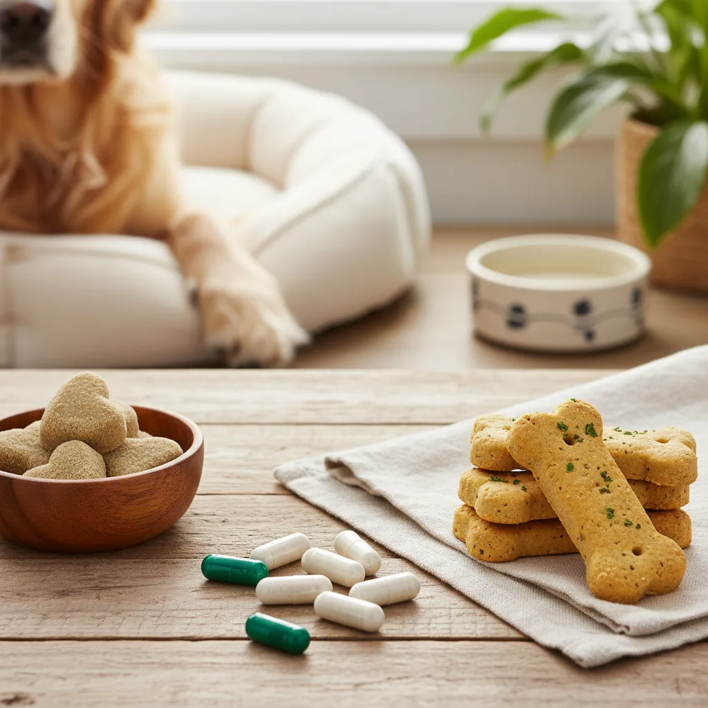 Golden retriever en sesión de rehabilitación veterinaria con hidroterapia